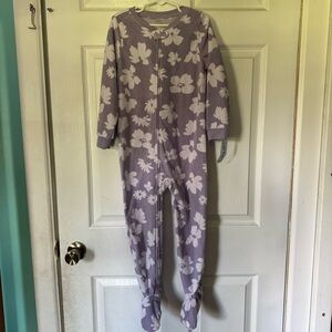 Carter’s Girls 5T Purple Floral Fleece Footed Pajamas One Piece Sleeper NWT